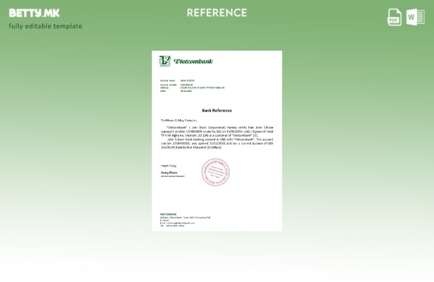 Референтен шаблон на виетнамски виеткомбанк во модерен стил